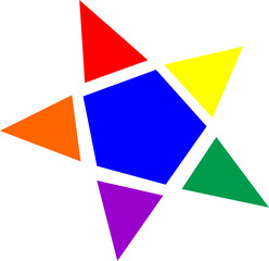 Rainbow star shape
