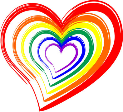 Rainboe heart shape PNG 20