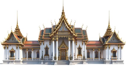 Fototapeta premium The Majestic Facade of Chakri Maha Prasat Hall,a Historical Architectural Gem in Bangkok,Thailand
