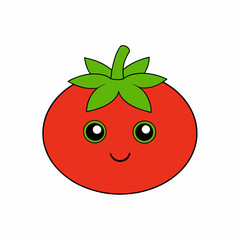 White Background Tomato vector illustration eps 10