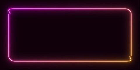 neon rectangle pink and yellow wih rounded effect for copy space illustration background small