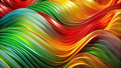 3d Juneteenth waves with red yellow and green color, Juneteenth theme, Juneteenth 19th June, Juneteenth Background