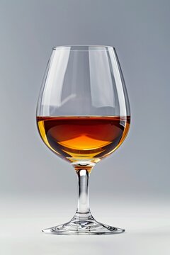 Brandy glass toasting isolated against white background, t2vru28052024, ultra high resolution super realistic image