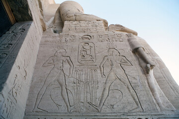 The Great Temple of Ramses II in the village of Abu Simbel