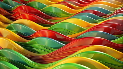 3d Juneteenth waves with red yellow and green color, Juneteenth theme, Juneteenth 19th June, Juneteenth Background