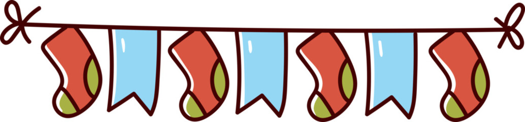 Christmas garland hand-drawn