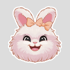 a cute and adorable kawaii sticker of a smiling