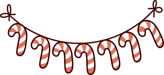 Christmas garland hand-drawn