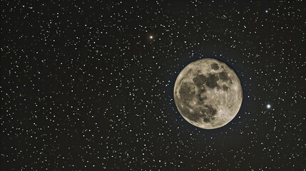 Fototapeta premium stars with full moon on dark background