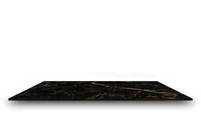 Black marble floor on white background.