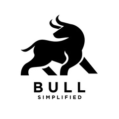 Bull Black logo icon design illustration template