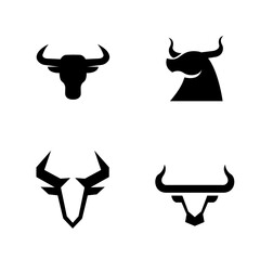 Bull Black logo icon design illustration template