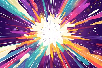 vector cartoon explosion background with splash, pop art style, bright colors