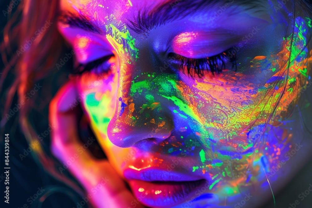 Aufkleber this abstract image features brightly colored motion on a dark background, with a blurred sweeping m