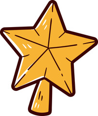 Star, hand-drawn christmas icon.