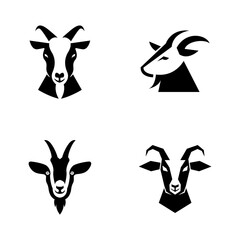 Goat Head logo icon design illustration