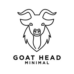 Goat Head line logo icon design illustration
