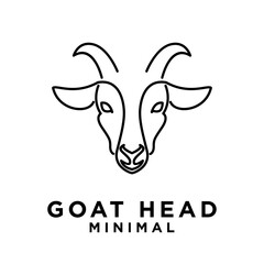 Goat Head line logo icon design illustration