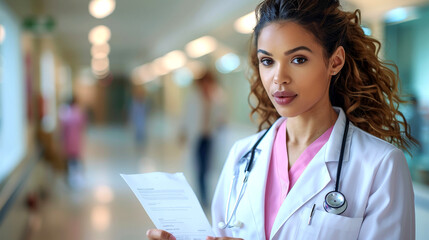 Obraz premium Doctor holding a medical report. Medical concept.