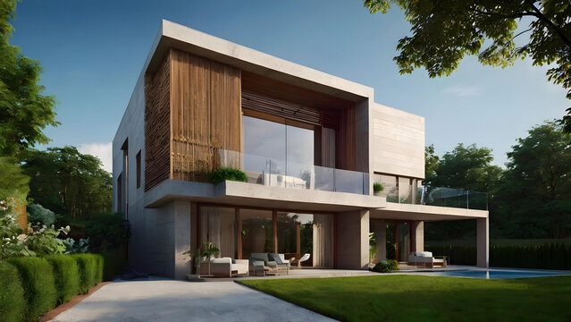 Modern luxury house with an environmentally friendly concept