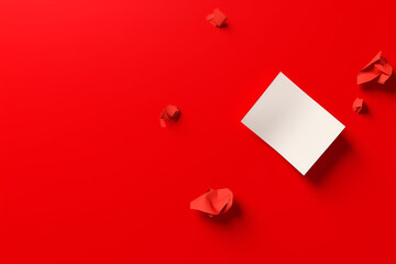 paper Note  with exclamation mark on red background