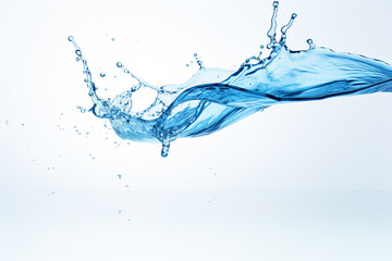Obraz premium Blue water splash isolated on white and blue background.