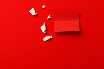 paper Note  with exclamation mark on red background