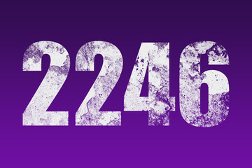 flat white grunge number of 2246 on purple background.	