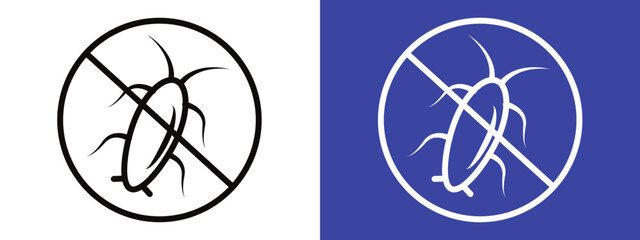 Prevent insect infestations with this stop insect sign, featuring a prohibition symbol, vector icon, and warning label for pest control. © Kajal