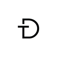Modern Initials TD Logo, suitable for business with DT or TD initials. Alphabet letter icon logo TD