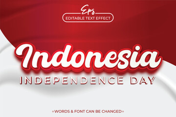 Indonesia Independence Day editable text effect template