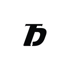 Modern Initials TD Logo, suitable for business with DT or TD initials. Alphabet letter icon logo TD