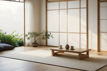 living room with a window