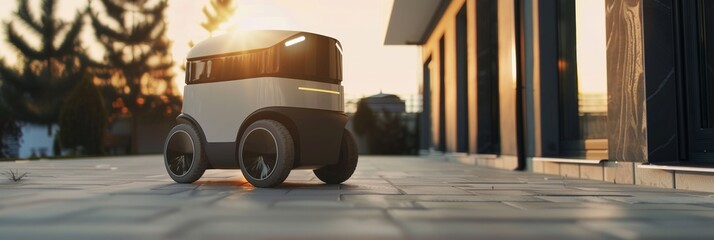AI-powered autonomous delivery robot in action