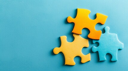 Fototapeta premium Puzzle. Business strategy, success solution, jigsaw games symbol. Idea metaphor. Creative idea, connection, challenge, partnership, teamwork, match