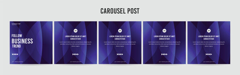 Stunning Carousel Post Template, Editable Social Media Layout Design, business Instagram & Linkedin Carousel Post, Template eps 10.