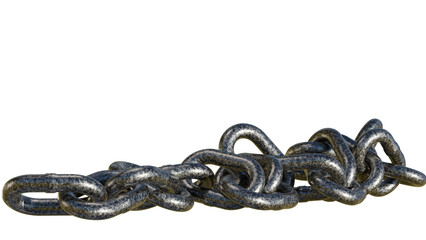 Obraz premium chain assembly connected dirty metal link 3D rendering