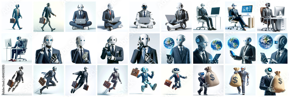 Poster mega collection of 27 robot photos. used for artificial intelligence design projects