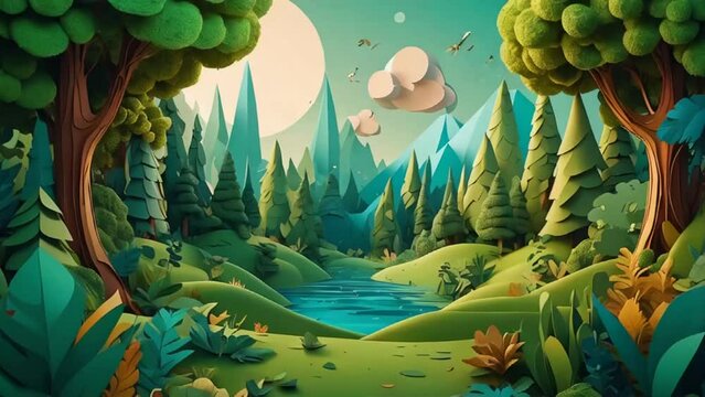 Beautiful trees, paper style
