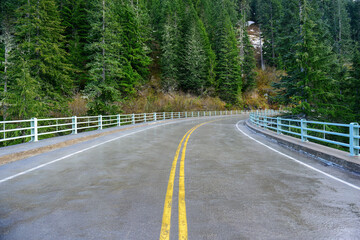 Nisqually River Bridge, Mt Rainier National Park. Washington.