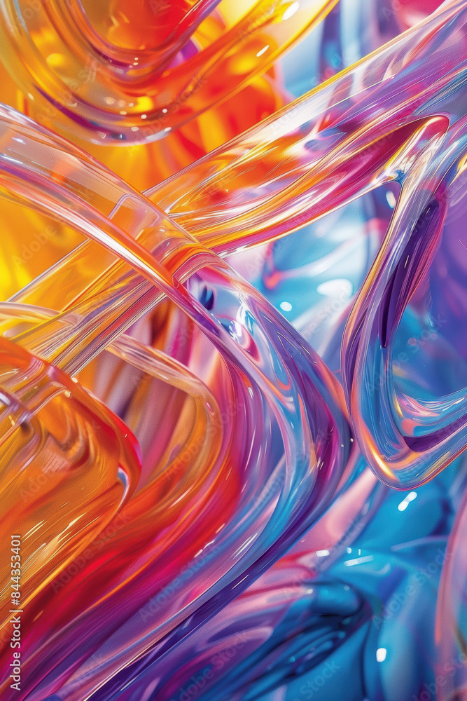 Poster vibrant abstract background with colorful swirls and curves in a dynamic, fluid design. perfect for 