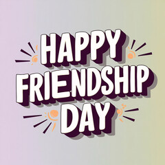 Fototapeta premium Happy Friendship Day 3D lettering on a wall or festive background