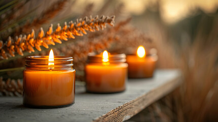 A set of different aroma Soy wax Scented candles