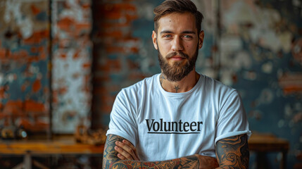 Portrait of an NGO male volunteer
