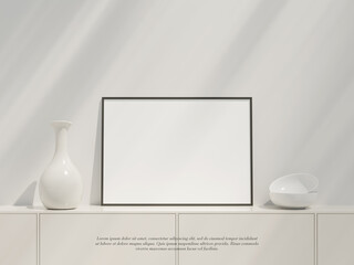 Frame mockup with copy space for artwork, photo or print presentation.