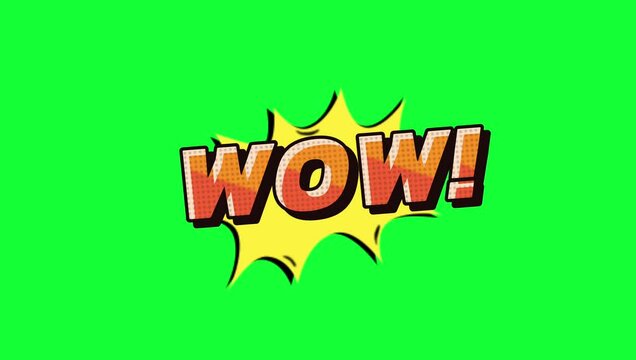 WOW Comic Pop Greenscreen Text Animation
