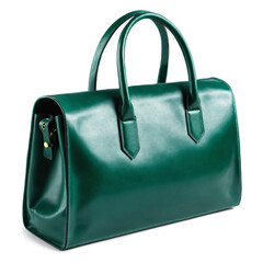 Green purse isolated on no background. PNG illustration of a leather purse.