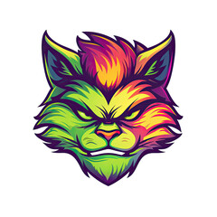 Obraz premium Close-up of smiling cat's head