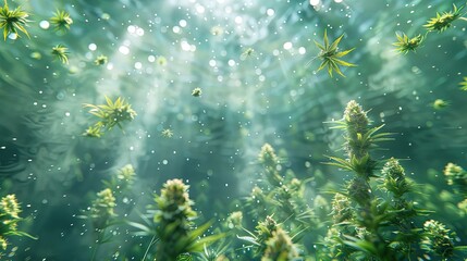 Fototapeta premium Marijuana buds background. Best for cannabis background banner.