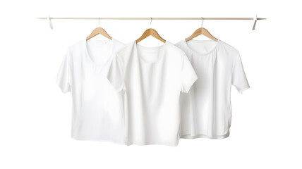 white shirt on the hanger on transparent background